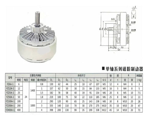 Front view of LVSEDTAL electromagnetic brake clutch with protruding shaft and finned aluminum housing.