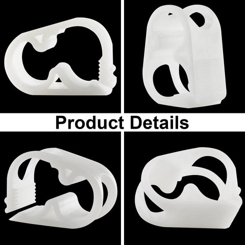 White Kyuionty plastic tubing clamps, 1/4-1/2 inch adjustable lab hose clamps, pack of 5