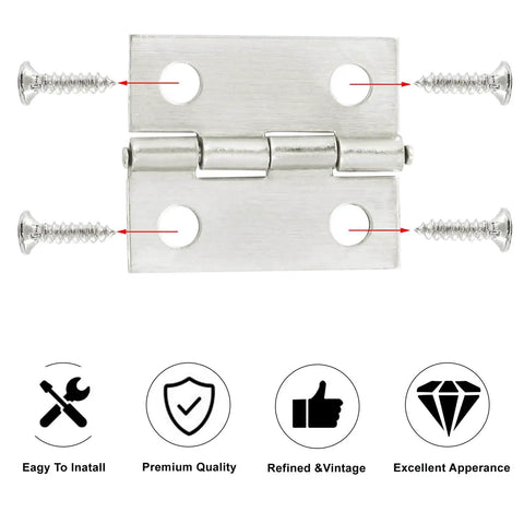 Mini Pure Copper Jewelry Box Hinges Set For DIY Projects White Decorative Butt Hinges with mounting nails