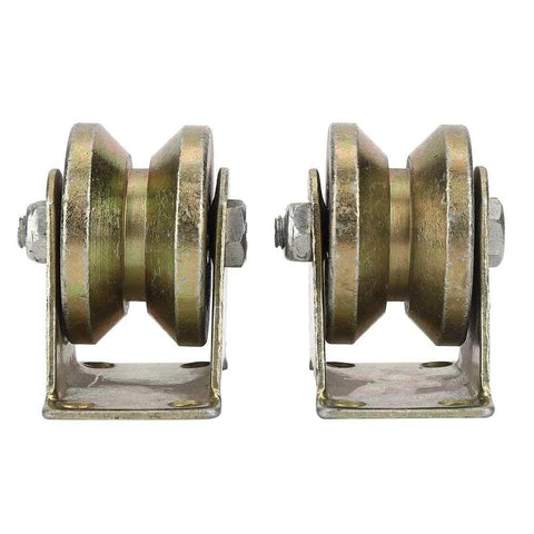 Heavy Duty Beefed Up V Groove Gate Roller Set Two Pack For Sliding Gates And Industrial Machinery With High Strength Steel