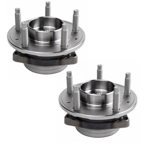Two Piece Front Left And Right Wheel Bearing And Hub Assembly Set For AWD Vehicles Drop In Replacement Direct Fit Compatible With 2020 To 2022 Buick Encore GX, 2020 Buick Regal TourX, 2020 Cadillac CT4, 2021 Chevrolet Equinox showing two hubs.
