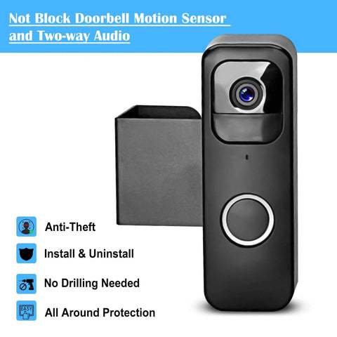 Anti Theft Mounting Bracket For Video Doorbell No Drill Install Secure Fit Precision Design That Will Not Block Motion Sensor