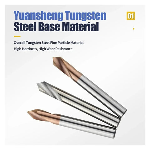 Durable Tungsten Steel Hard Alloy Chamfering And Drilling Guide Tool With 60 90 120 Degree Angles for CNC Machining and Metalworking