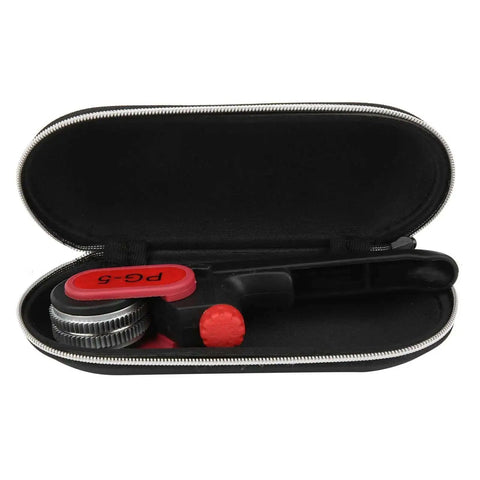 Pliers Cable Stripper With Adjustable Depth Up To 5mm in black protective case, with dual sided blades and smooth rolling gear.