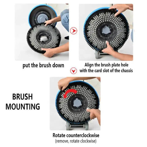 Pro Grade 17 Inch Floor Polisher With 175 RPM 1100W Copper Motor Heavy Duty Floor Buffer Scrubber brush mounting steps