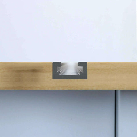Beefy Aluminum T Track 3 Inch Intersection Kit installed on wooden surface, visible pre-drilled holes and sandblast anodized finish