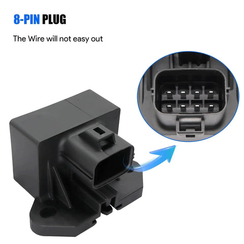 8-pin plug and socket of Fuel Pump Drive And Control Relay Module Fits Ford E150 E250 E350 E450 F150 2009 2014 And Lincoln MKS MKT 2009 2016 Mercury Milan Mariner 2009 2011 Replacement Part Plug And Play For Reliable Fuel Delivery And Smooth Engine Performance
