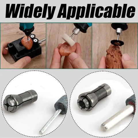 Six Pack Die Grinder Collets Set With 1/4 Inch And 1/8 Inch Arbors Shanks grinding and carving demonstration