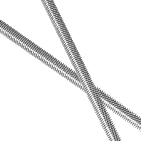 4 Pack 3/8-16 Fully Threaded 304 Stainless Steel Rods 12 Inch Right Hand Thread shown close-up.