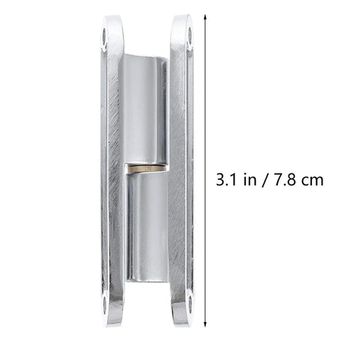 2 Pack Zinc Alloy Door Hinges For Internal Doors Moisture Resistant And Rust Proof Beefy Heavy Duty Screw On Hinges, side view with dimensions.