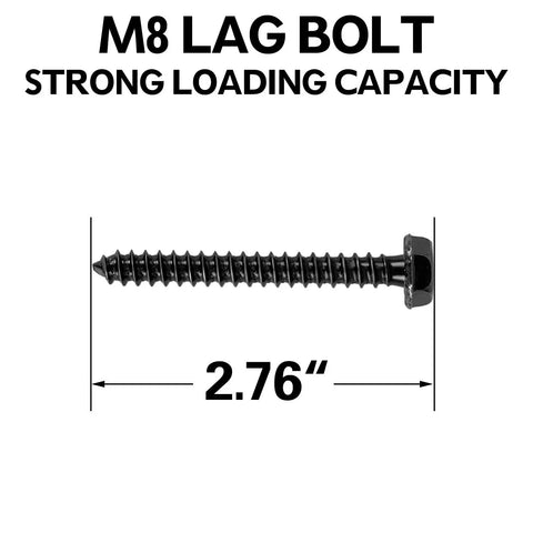 Lag Bolt Kit For TV Mount With M8 Bolts For Wood Studs And Concrete Anchors Includes Allen Key And Bubble Level Heavy Duty Steel Construction