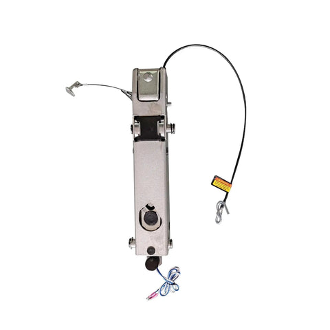 DLFZWB 7,500 lb A-60 tandem hydraulic disc brake actuator, inner slide trailer coupling, side view, silver metal