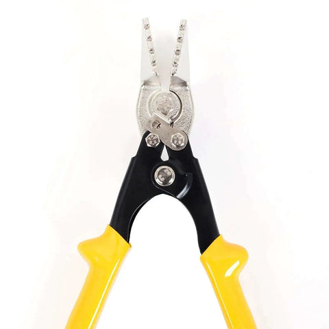 Seamer Tongs Heavy Duty No Slip Handle Manual Metal Bender Tool For Sheet Metal and Edge Sealing with PVC Soft Grip Front View