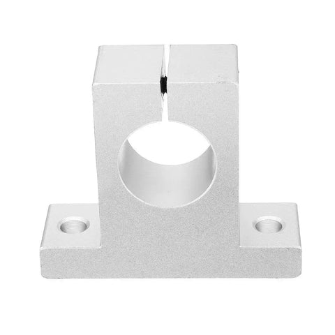 Two Pack SK25 Aluminum Linear Motion Rail Clamping Guide Support for 25mm Shaft, front view of aluminum clamp