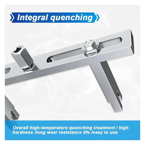 Close-up of Universal Fuel Pump Removal Tool With Adjustable Lock Ring Spanner For Most Vehicles, Pro Grade Carbon Steel