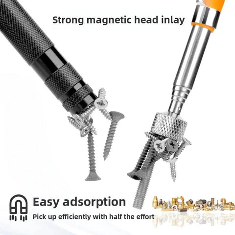 Telescoping Magnetic Pickup Tool With 8Lb Pull And 28 Inch Extendable Rod grabbing metal screws with magnetic head