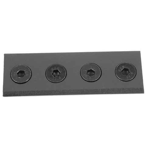Close-up of mending plate component from Heavy Duty Sliding Barn Door Hardware Set With Track Connector And Mending Plates In Black Finish Flat Bracket System For No Fuss Durable Support Sleek Modern Look Easy Install Ideal For Home Renovations And Studio Spaces