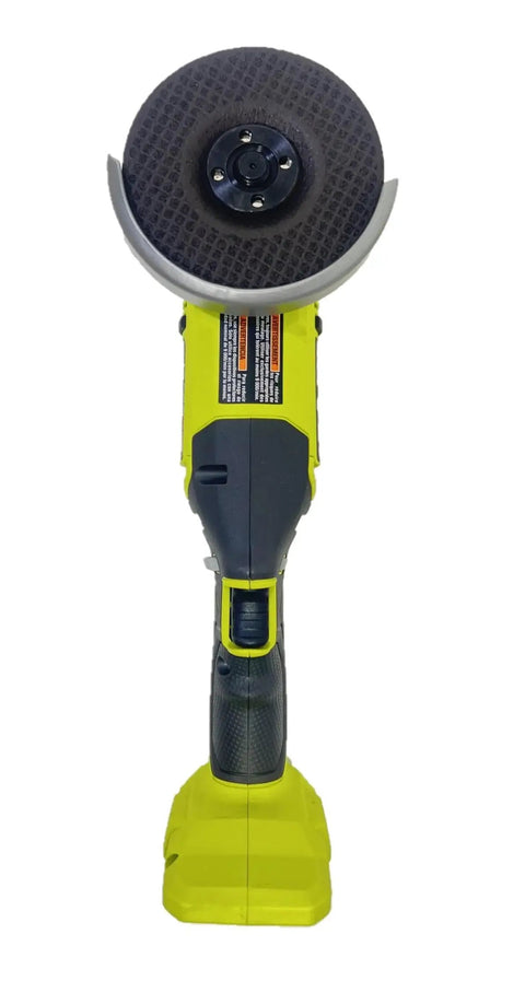 Front view of Beast Mode 4-1/2 Inch Cordless Angle Grinder With 18V Power, Spindle Lock, Die Cast Gear Case, 9,000 RPM.