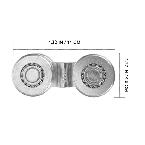 Industrial Sliding Door Track Roller Pulley Heavy Duty Wheel With 200kg Load Capacity, side view, steel construction, dimensions shown.
