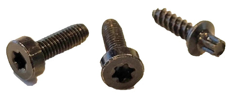 Three metal screws for Upper Steering Column Cover Shroud Tilt Steering And Shift Boot For Silverado, close-up view