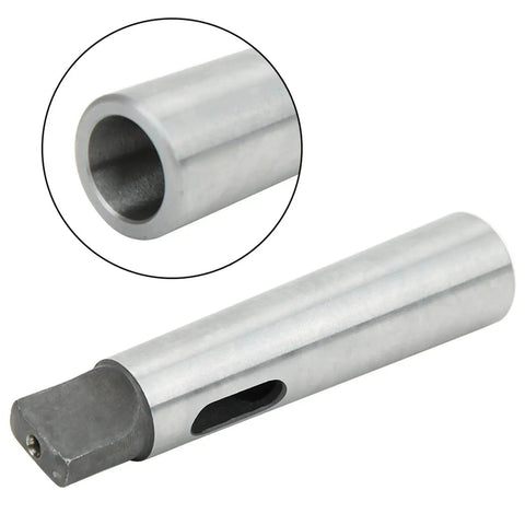 MT3 to MT2 taper reducing adapter, metal drill sleeve in silver finish for precision machining
