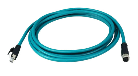 Rugged M12 X-Coded 8-Pin Female To RJ45 Cat7e Ethernet Patch Cable for Industrial Automation Actuator and Sensor Profibus Network Switch Cord