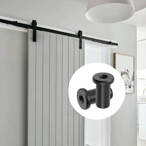 Sliding Barn Door Wall Track Spacers Set Carbon Steel Connectors For Door Frame Pack Of 6 in a modern interior setup.