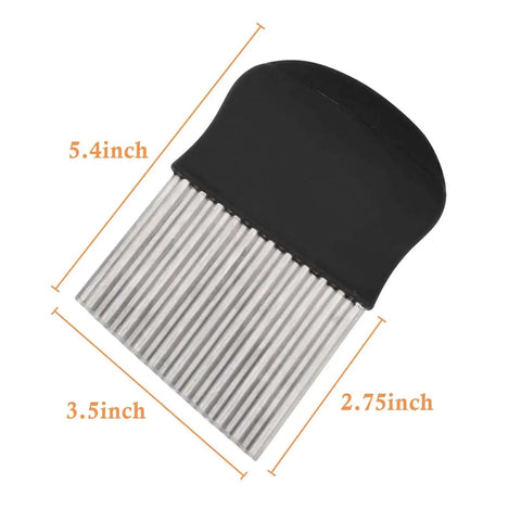 Crinkle Cutter Wavy Slicer For Fries And Veggies HTBMALL 430 Stainless Steel Knife With ABS Safe Handle Ideal For Carrots