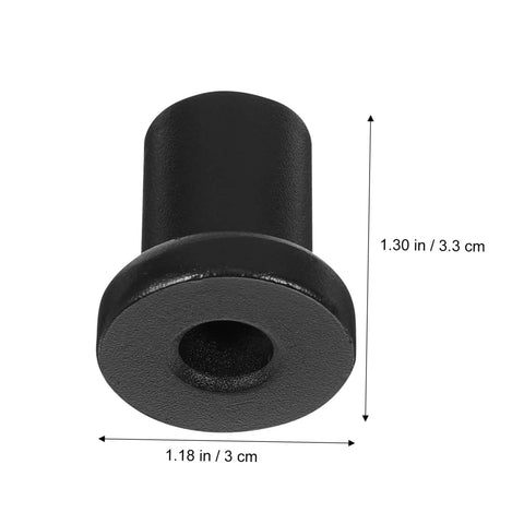 4 Piece Sliding Barn Door Track Spacers Replacement Carbon Steel Connector Hardware Kit For Garage, Farm, Basement Doors And DIY Sliding Door Projects close-up, black iron spacer with dimensions