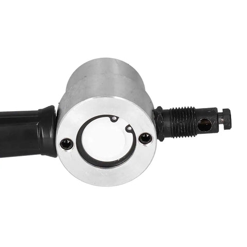 Close-up of Double Head Metal Nibbler for cutting iron, steel, copper, and aluminum with speed steel build and 360 degree rotating handle.