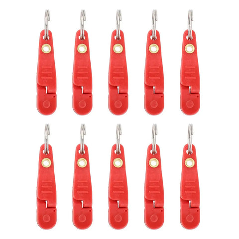 Heavy Tension Downrigger Release Clips For Offshore Fishing Planer Boards Weights And Kites 10 Pack By YUNNLEZT in red ABS plastic