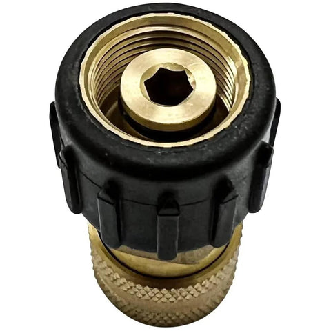 Replacement QC Socket For Pressure Washer Pumps Up To 4500 PSI Brass M22 Female Gold Heavy Duty Replacement Part For Easy Attachments And Quick Fix Fits Simpson Cleaning Hoses And Spray Guns