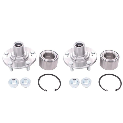 Pair Front Wheel Hub And Bearing Set For Honda Civic 2006 To 2011 1.3L L4 And 1.8L L4 Replacement Bearings shown in packaging