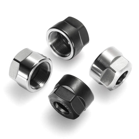 Four ER11-A Collet Clamping Nut Set With Dynamic Balance Holes For CNC Milling Lathe Holders, alloy and hardened steel, four pack