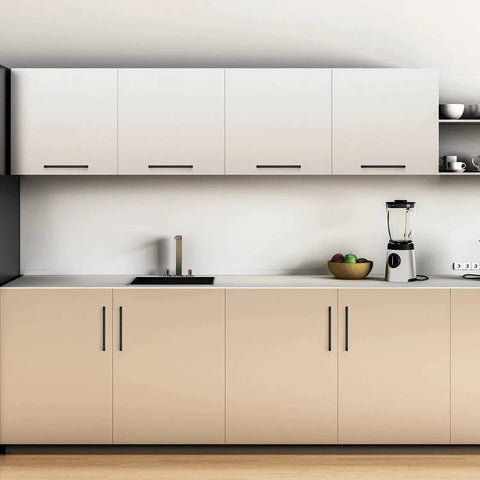 Modern kitchen with 18 Pack 8-4/5 Inch Square Cabinet Handles Matte Black Pulls For Drawers Cabinets And Cupboards
