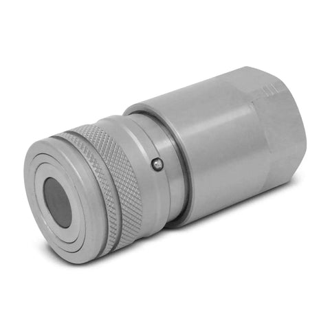 Flat Face Three Quarters Inch NPT Hydraulic Quick Disconnect Couplers Set For Skid Steers With Dust Caps High Flow Performance
