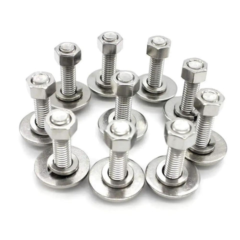 Ten Sets Of One Quarter Twenty Thread By One And A Quarter Inch Stainless Steel Hex Head Screws Bolts With Nuts Flat Washers And Lock Washers 18-8 304 Stainless Fully Threaded Heavy Duty Hardware Kit Built Tough For Construction And DIY Projects By Bolt