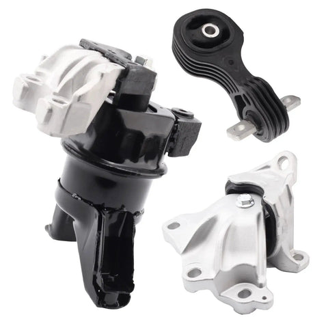 Set Of 3 Engine Motor Mount And Transmission Mount Kit For 2012 Through 2015 Civic 1.8L Coupe And Sedan Replacement Front Motor Mount And Rear Torque Strut Mount With A65048 A65021 A65087 50890TR0A81 50850TR6A81 50820TR0A81 in silver and black finish