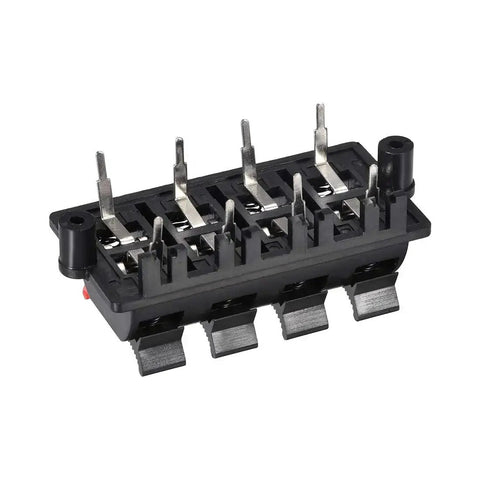 Two Row Eight Way Spring Speaker Terminal Clip Push Release Connector for DIY Audio Wiring Eight Pin 50V 3A Rating Red Black