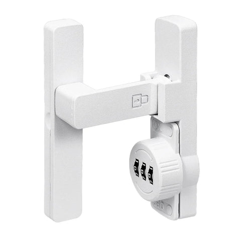 Matte White 90 Degree Mechanical Password Lock for Doors and Cabinets, 3 Digit Keyless Flip Latch With Combination
