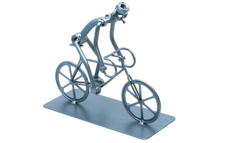 Handmade Bike Sculpture Gift For Men A Welded Bicycle Nut And Bolt Figurine For Desk Decor Modern Metal Desktop Statue