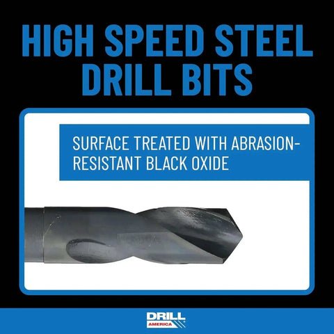 1/8 In NPT Pipe Tap And R HSS Drill Bit Set In Carbon Steel, Black Oxide Finish, close-up of drill bit with text