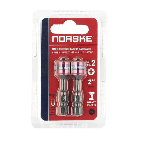 Magnetic Float Collar Screw Holder No 2 PH Two Pack Carded For Heavy Duty Use Secure Magnetic Grip in plastic packaging