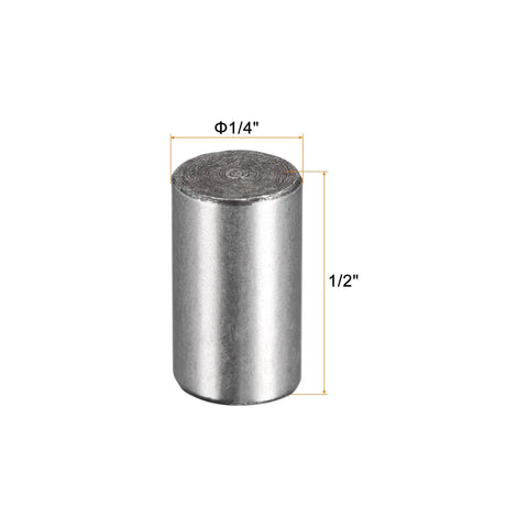 Dowel Pins 1/4-Inch By 1/2-Inch, Heat Treated Alloy Steel For Extra Hardness, Bright Finish, side view