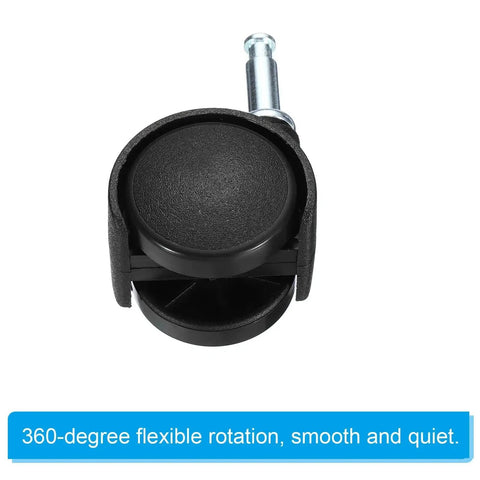 Front view of a 1 Inch Nylon Swivel Stem Caster showing the 360-degree insert wheel for chairs, shelves, and furniture replacement.