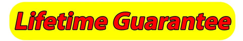 Yellow and red 'Lifetime Guarantee' banner for Large Push Button Retro Quick Latch Release Black 1.375 Inch Fits 1.375 Inch Holes