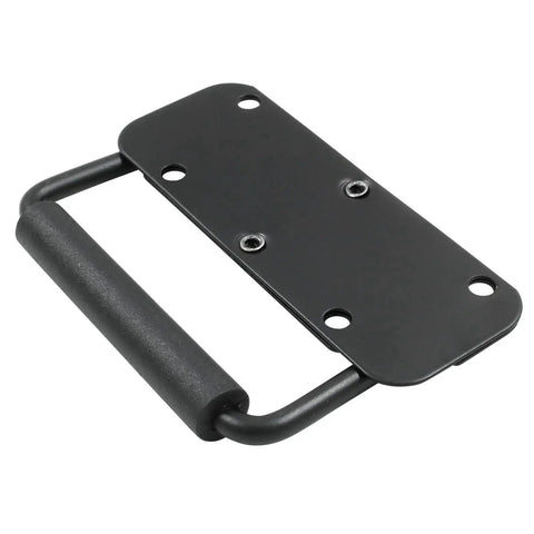 Spring Loaded Chest Handle Set Two Piece Black Stainless Steel Surface Mount Folding Handles With Rubber Grip 97mm Long