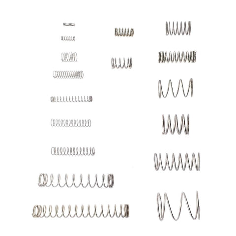 Stainless steel compression springs kit, 148-piece assortment in 17 sizes.