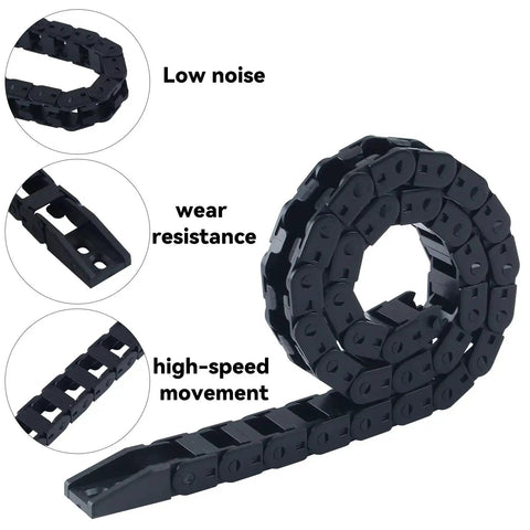 16.9in Opening Type Drag Chain Kit For P1P P1S P2S X1 X1C Flexible Nested Wire Carrier Cable Track Black, coiled view