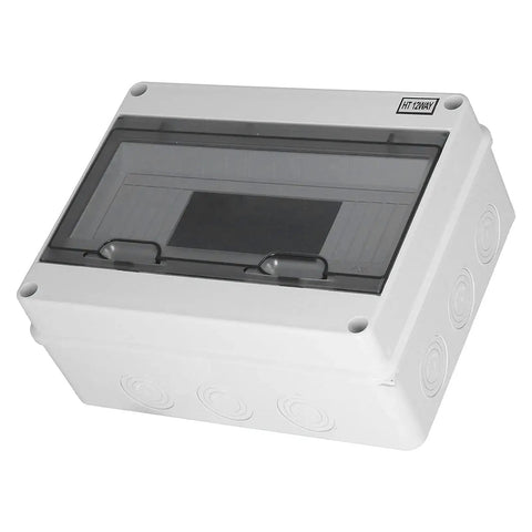 IP65 Waterproof Distribution Box with Transparent ABS Cover, ideal for control panels, featuring weatherproof and rugged design.